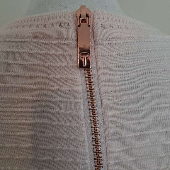 Ted Baker Jacquard Cut Out Baby Pink Skater Dress Size 4 U.S 8 - Picture 13 of 14